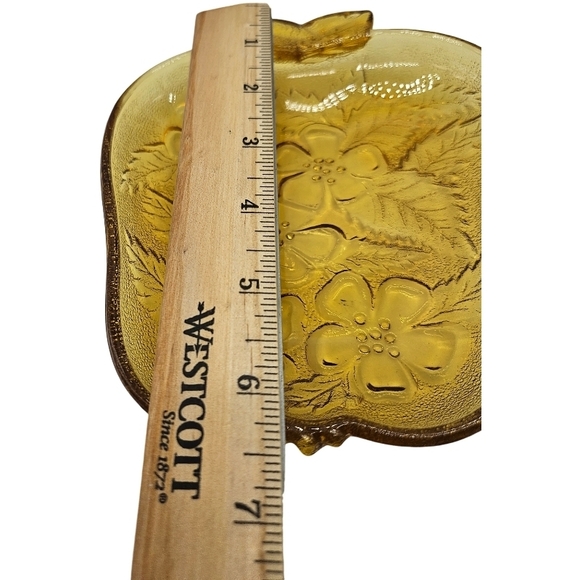 Vintage Hazel Atlas Glass Amber Apple-Shaped Dish - Picture 7 of 7